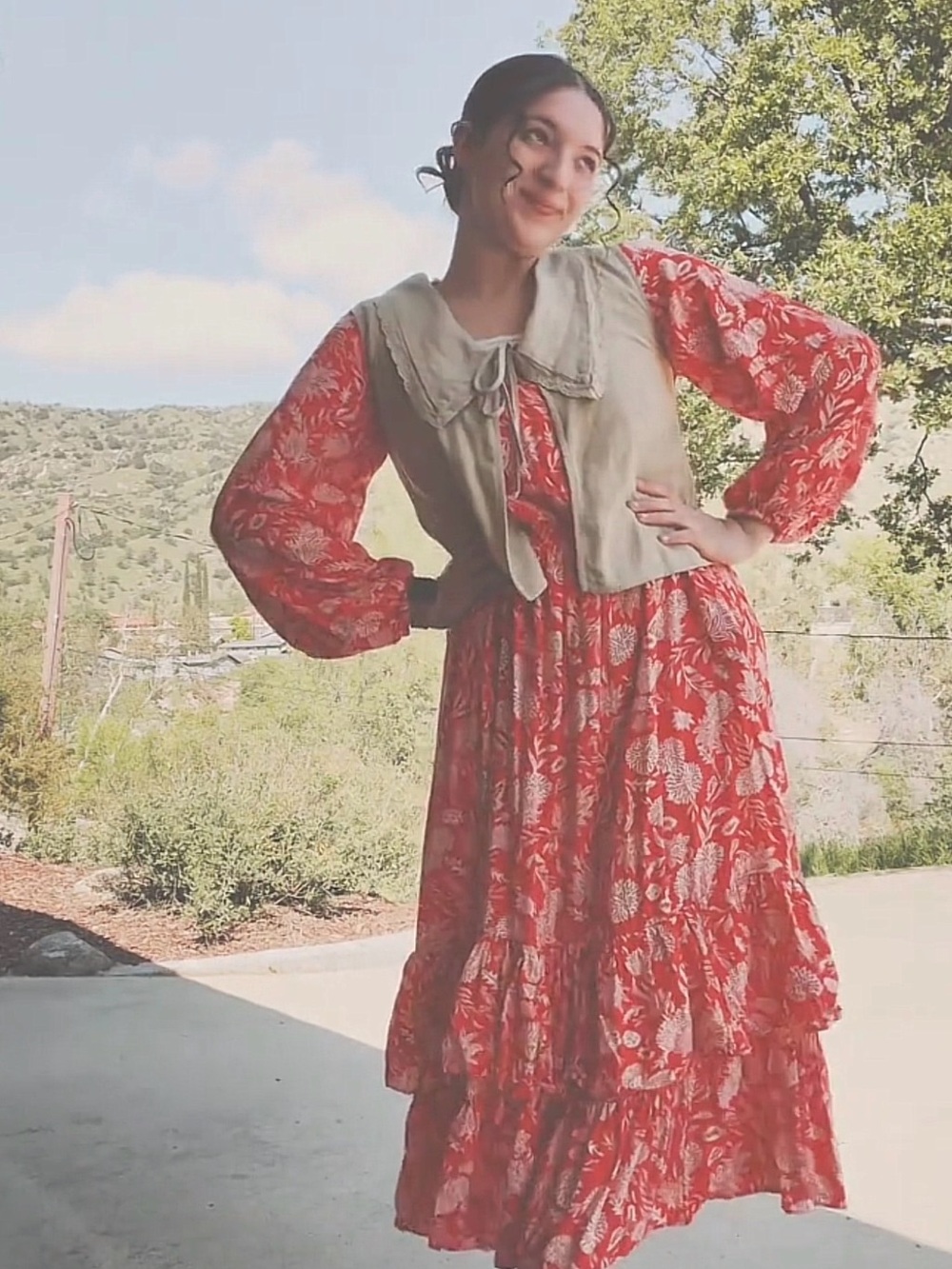 Universal Thread Floral Long Sleeve Tiered Maxi Dress - Picture 2 of 10